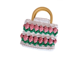 Kit Diy Bolsa Tricot Floral Cores Vibrantes Estilo Cute
