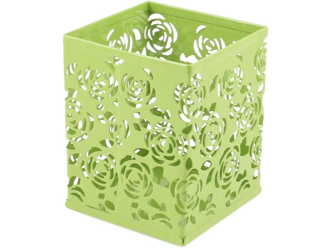 Organizador De Lápis Quadrado Metal Ruilogod, Verde Claro
