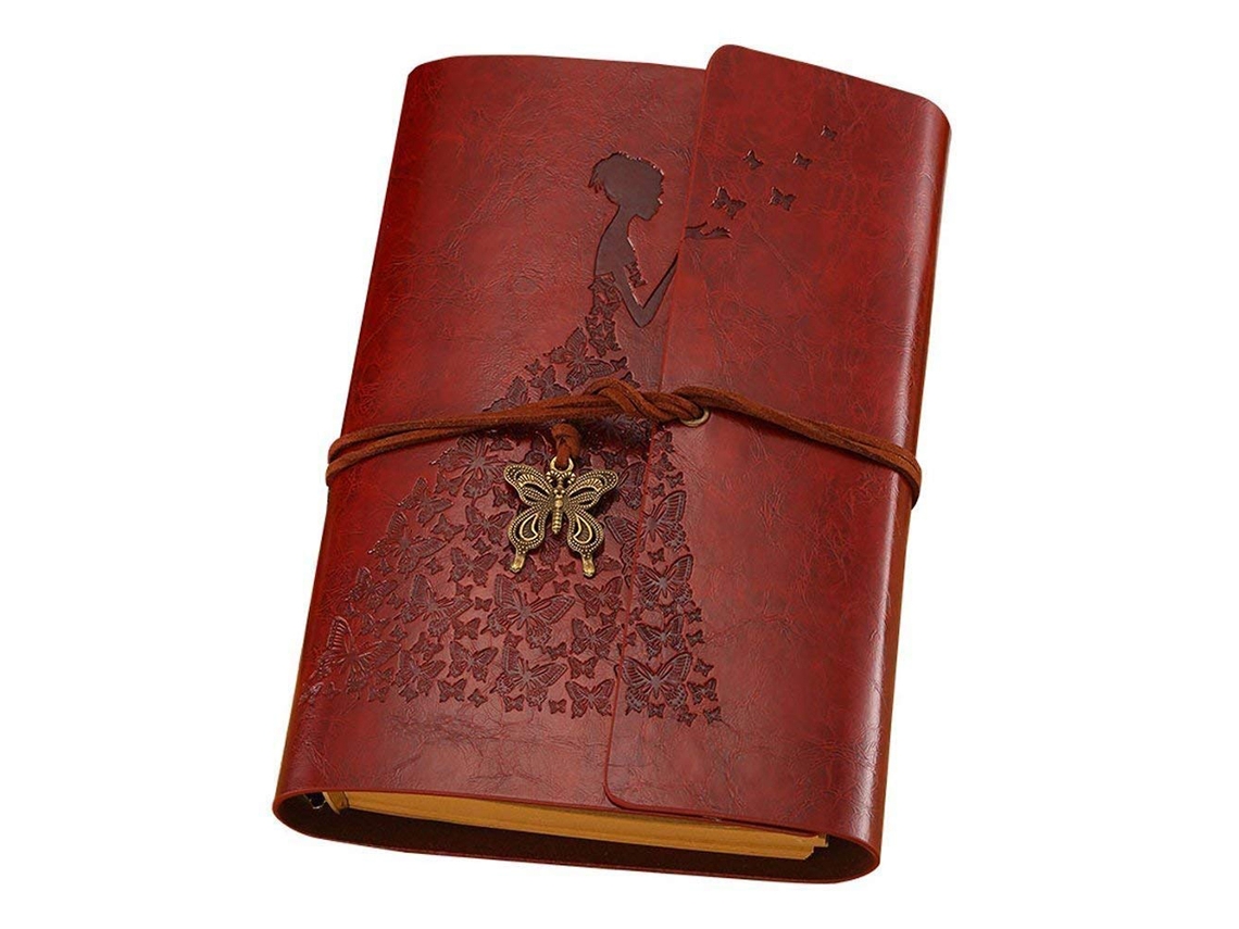 Diário De Viagem A6 Vintage Em Couro, Com Espiral E Páginas Lisas Recarregáveis, Ideal Para Meninas E Mulheres