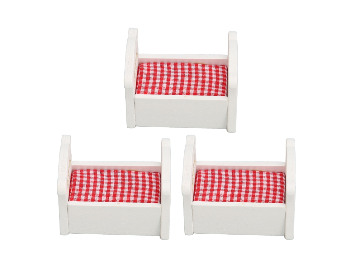 Berçário Em Miniatura De Madeira Para Casinha De Bonecas 1/12 1/6, 3pcs Decorativo
