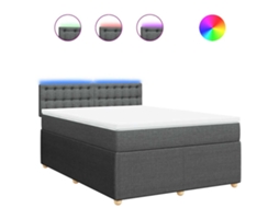 Box Spring Bed, Box Spring Beds Vidaxl Cinzeto Tecido (140 X 190 Cm)