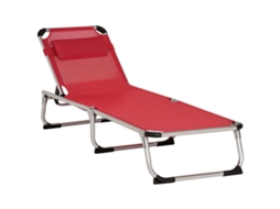 Espreguiçadeira Dupla PENGJIANG SHOP, 4 posições, 120kg, 165x60x76cm, vermelha