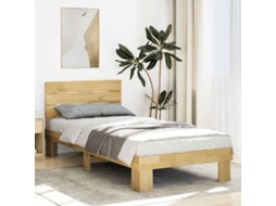 Estrutura Cama Cabeceira Sem Colchão 75x190 Cm Maciça Carvalho