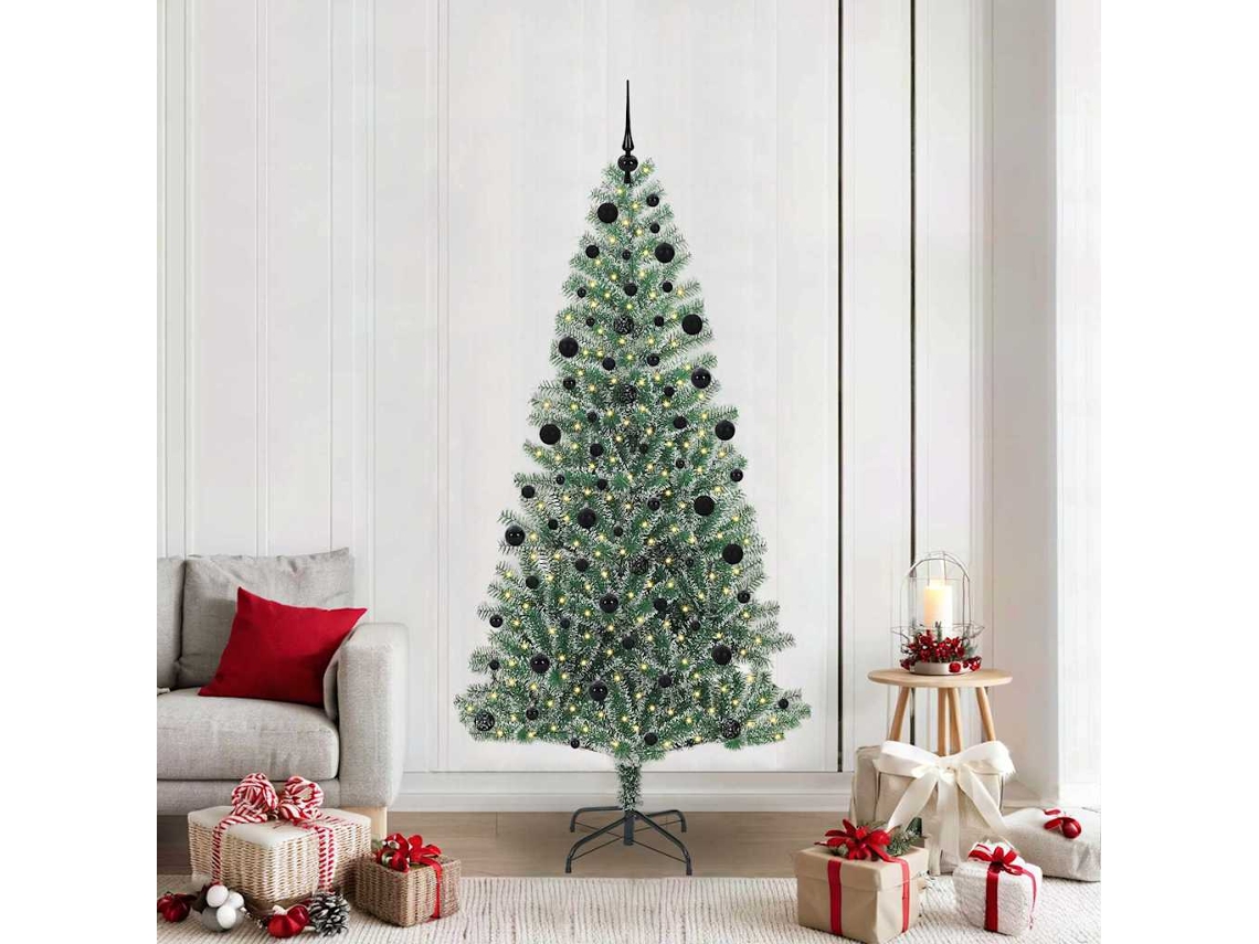 Vidaxl Árvore De Natal Artificial Coberta De Neve Com Luzes De Led