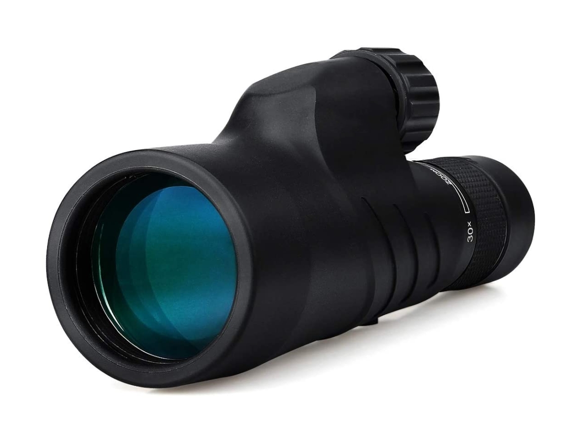 Binóculos ENKERS Monoculares 10-30X50 para Adultos Luneta Monocular HD À Prova D'Água Observação de Pássaros Preto-Preta