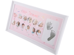 Porta-retratos Para Bebê Com Impressões De Mãos E Pés, Elegante Pvc Rosa.
