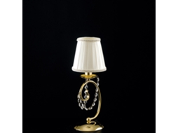 Magda - Candeeiro De Mesa 1 Luz Em Ferro Dourado Com Abajur H.27 - Ø13 - Bl146-lt-or-par
