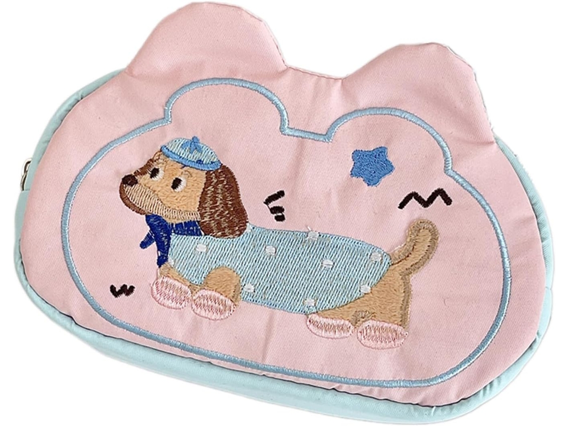 Estojo Para Canetas Com Bordado De Cachorro, Capacidade De 18x11cm, Organizador De Canetas Para Viagem.