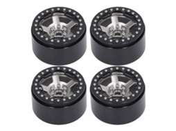 4 Peças Cubo De Roda Rc 2.2in 12mm Hex Drive Alumínio 36mm Para Carro Crawler 1/10 Prata