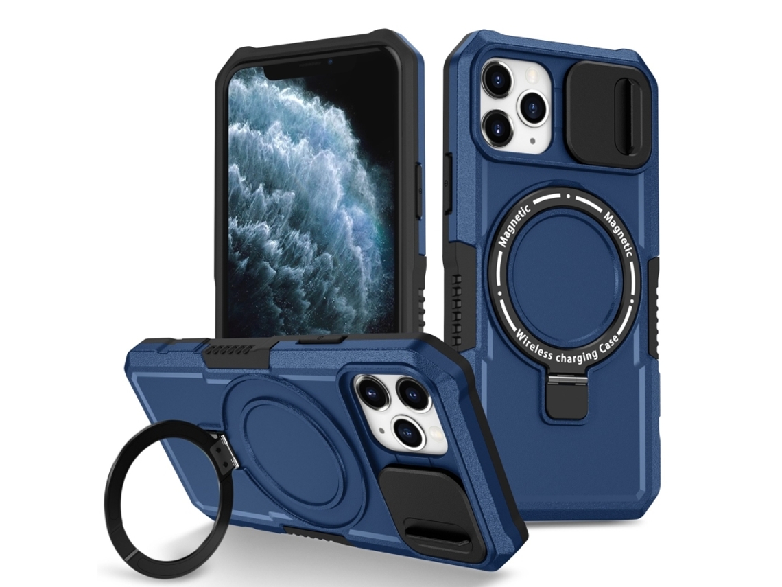Capa Zruxe Compativel Com Iphone 11 Pro (sliding Camshield - Magsafe - Tpu Hybrid Pc - Azul Royal)