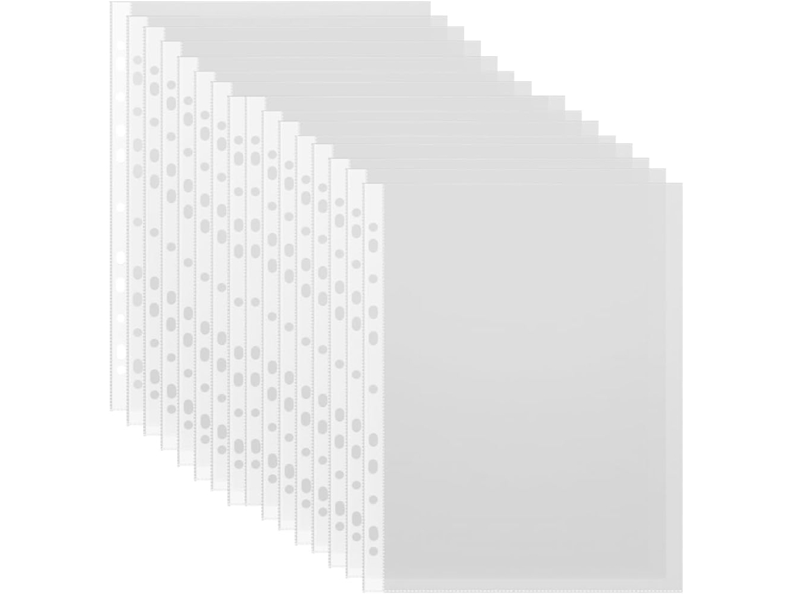 Conjunto Gadpiparty com 100 Sacos Transparentes Impermeáveis ​​para Documentos, Pastas Organizadoras e Porta-Documentos.