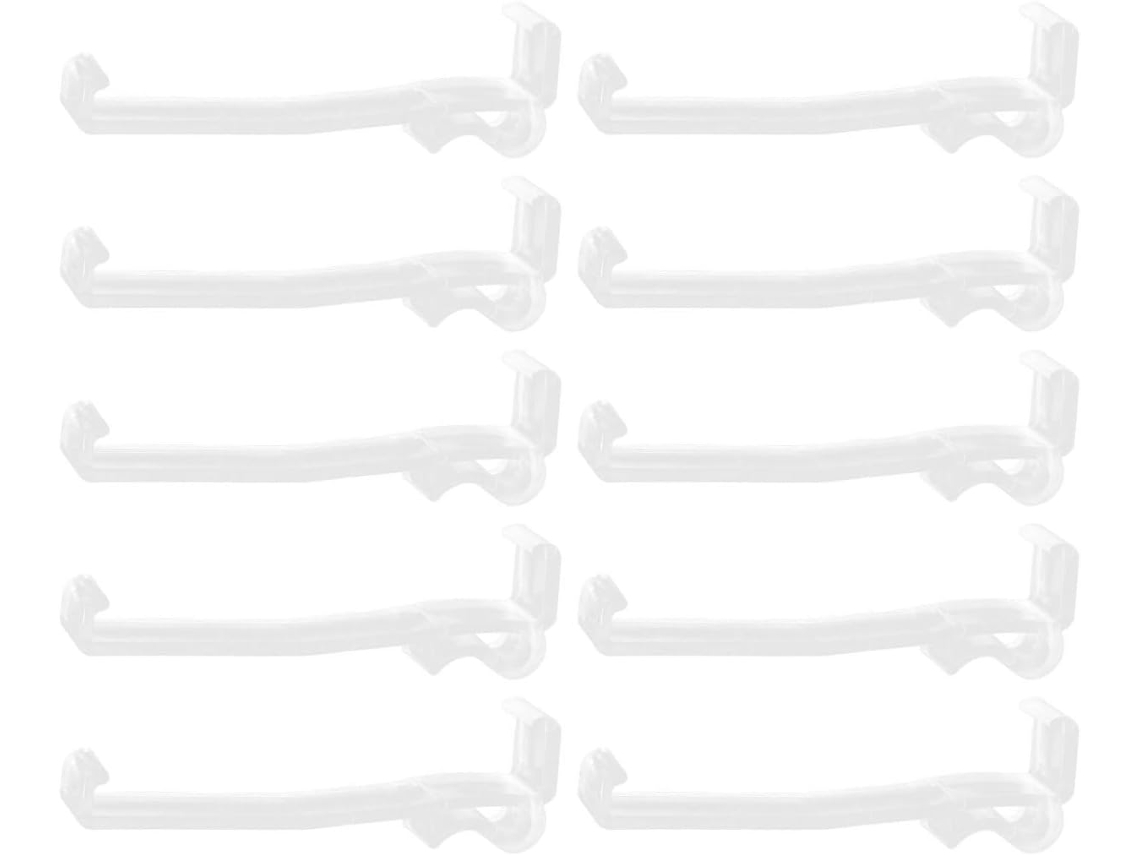Conjunto De 10 Ganchos Cortina Plástico Transparente, Com Boa