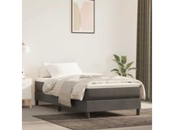 Vidaxl Colchão De Molas Ensacadas Firmeza Média 80x220x20 Cm Veludo Cinza-escuro