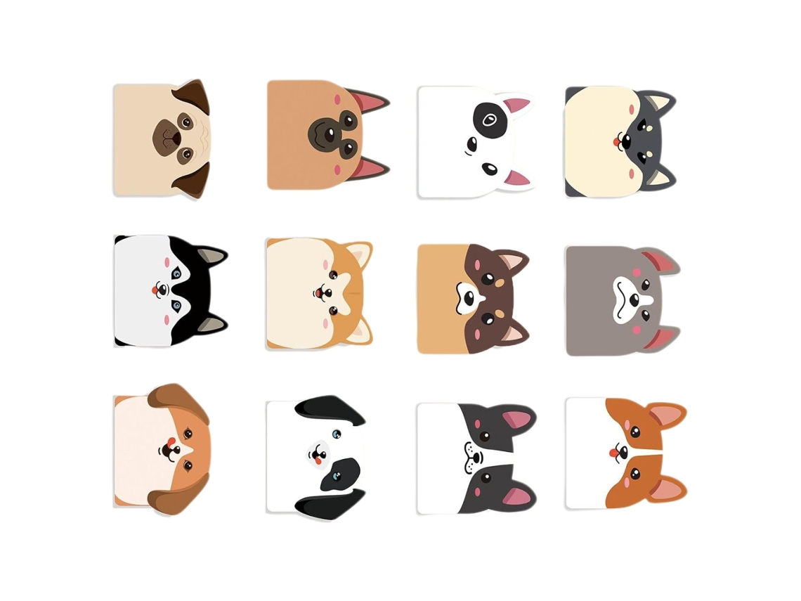 Blocos De Notas Adesivas, 12 Unidades, Estampa Animal