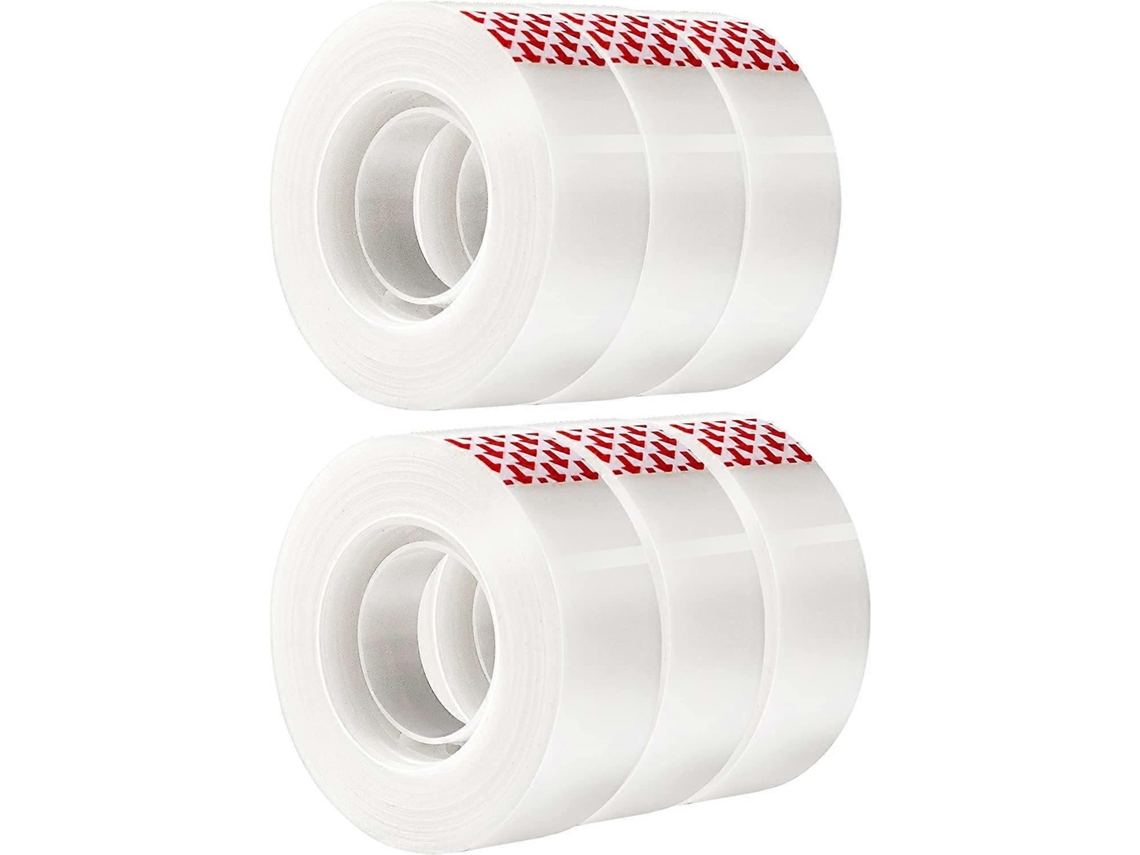 Pacote com 6 Fitas Adesivas Invisíveis Dww basics, 1,9 Cm X 25,4 M GOKOCO