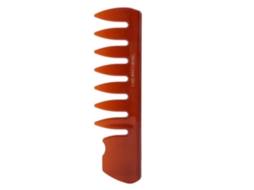 Pente de dentes largos 2026 para queixo, sobrancelhas e cabelo, ideal para estilização com óleo. Cor marrom escura.
