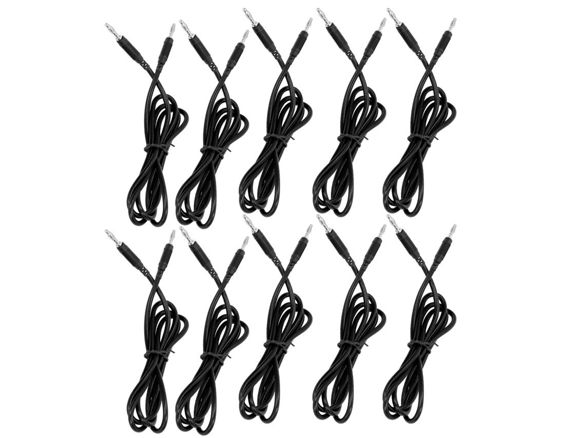 YURU Conjunto de 10 Fios de Teste Banana 4mm, Macho, Latão, 32A, 1000V, Testes Elétricos