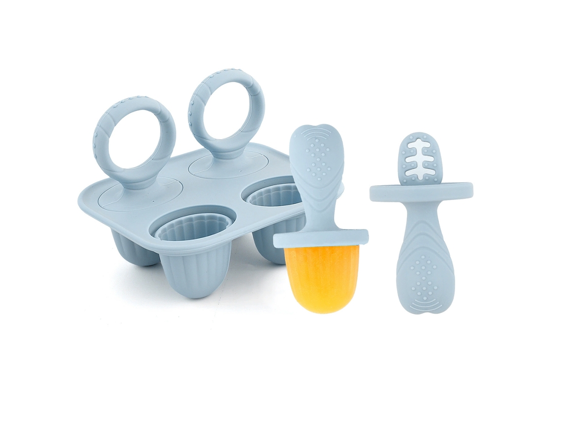 Formas De Silicone Para Picolé, Mini Formas De Picolé Leite Materno Com Palitos Para Bebê(1 Conjunto, Azul)