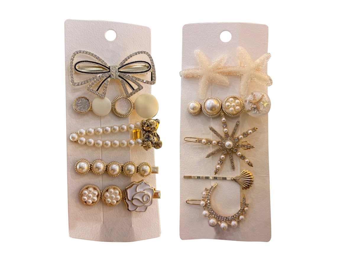 10pcs Travessa De Cabelo De Pérola E Cristal Estiloso Elegante Artesanal Conjunto Para Dia A Dia Festa Viagem