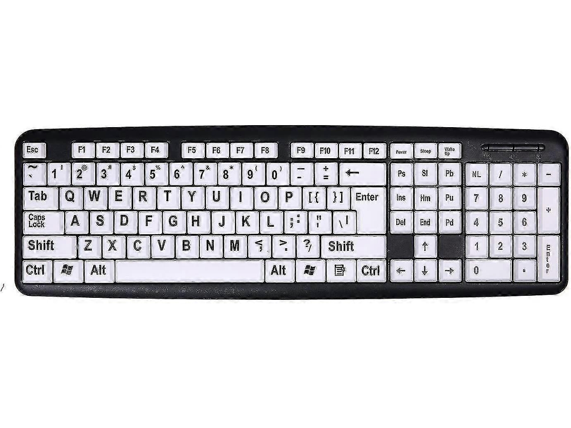 Teclado Com Fio Com Letras Grandes Teclado Com Teclas Grandes Teclados Usb Para Deficientes Visuais Ly Ebike