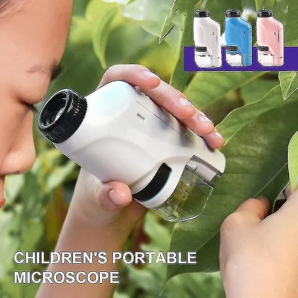 Mini Microscópio de Bolso 60, 120x, Microscópio de Laboratório Portátil com Luz Led, Alimentado por Bateria, D BRILVIBERA