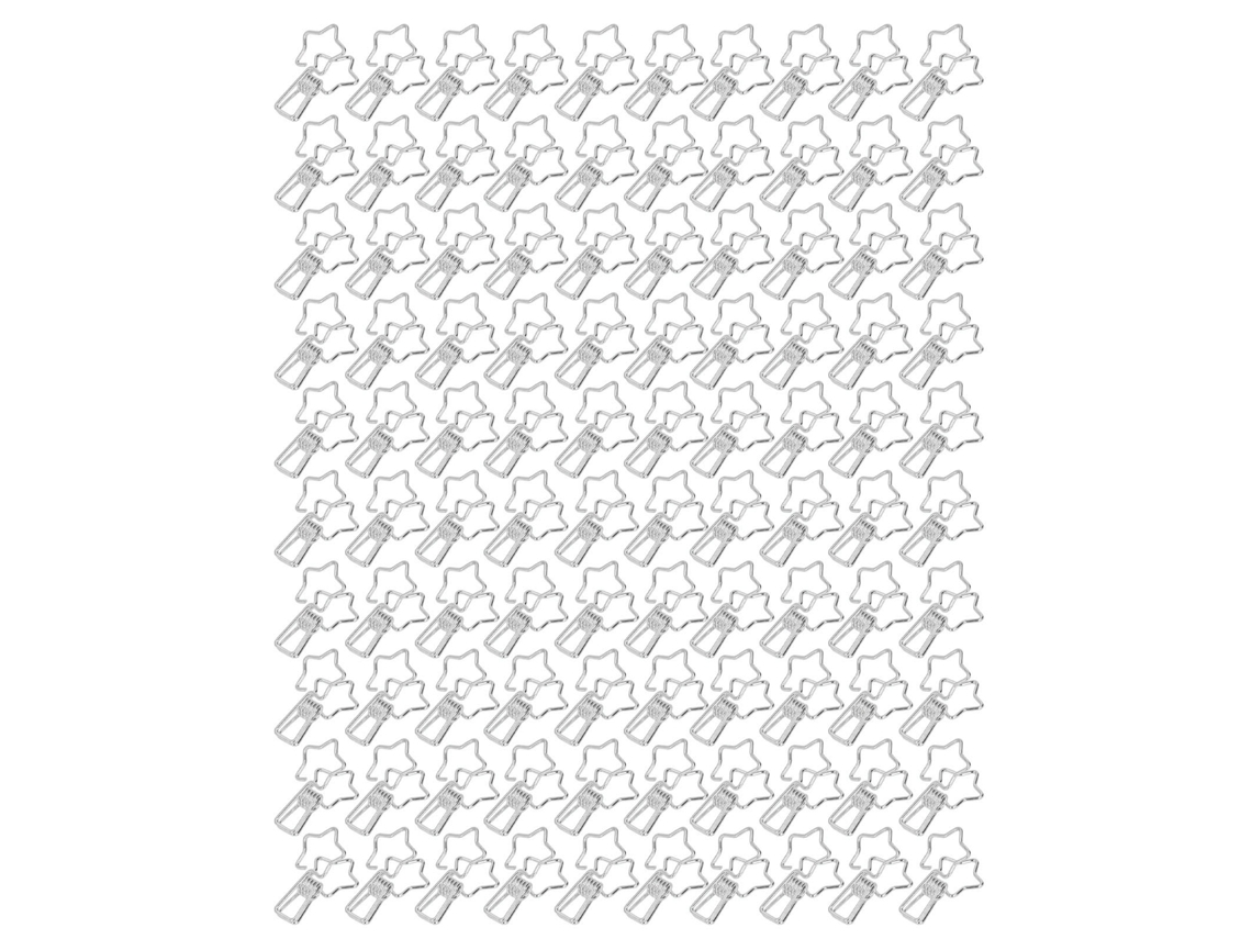 100 Pinças De Pasta Estrela Ocasas Clips De Papel Pequenos Fortes Para Documentos Prata