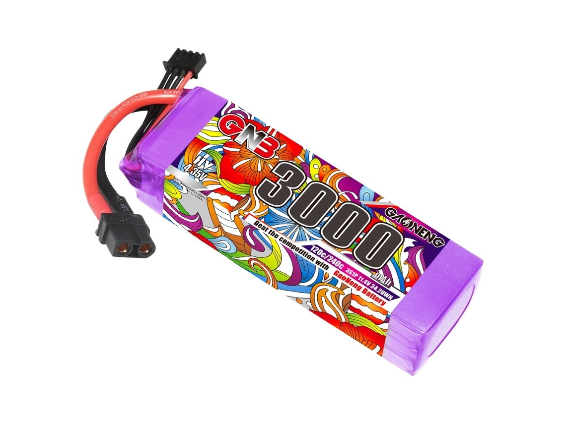 Bateria Gaoneng Gnb 11,4 V 3000 Mah 120c 3s Lihv Lipo Plug Txt60xt90 Para Helicóptero Rc Fpv Racing Drone