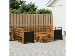 Vidaxl Conjunto De Sofás Para Exterior 7 Pcs Natural