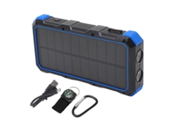 2026 batería Solar Portátil 36800mah Carga Rápida 3 Usb com Luz Led para Camping Exterior 5v 3a Azul