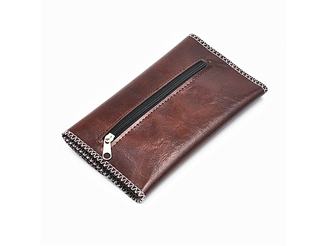 Bolsa de couro para tabaco, cigarros, filtros e papéis de enrolar.