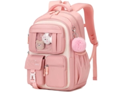 Mochila Escolar, Feminina, Fofa, Cor Rosa