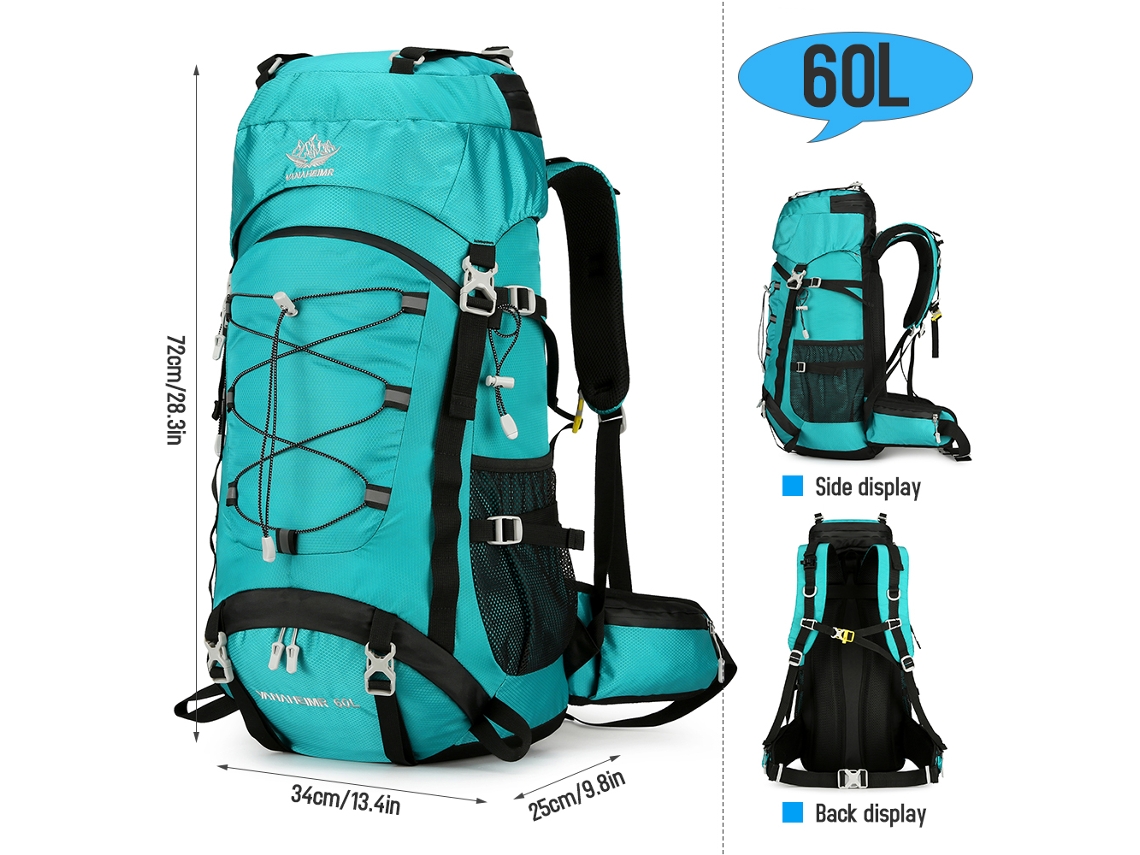Mochila de Camping 60l Impermeável para Trekking