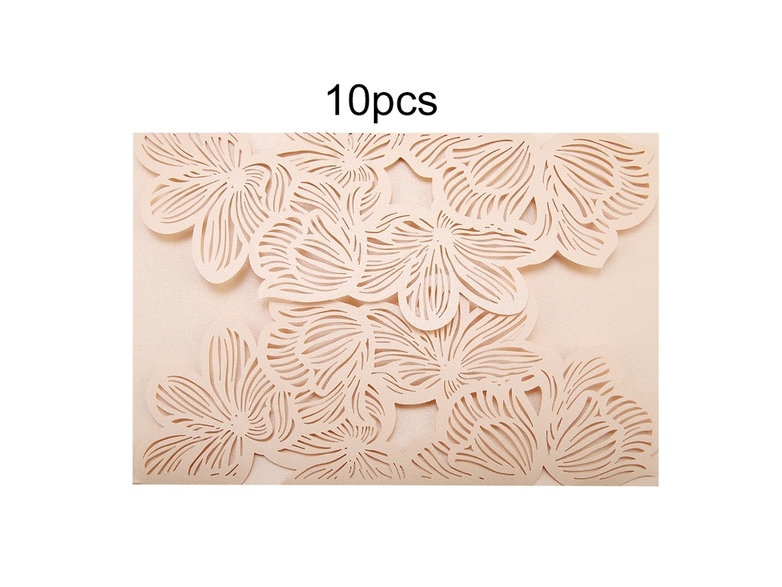 10 Peças De Convites De Estilo Europeu Com Corte A Laser Para Casamento E Aniversário Com Envelopes 10