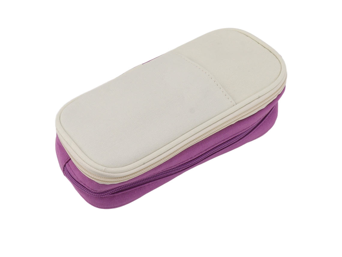Estuche De Lápices De Gran Capacidad Moda Multifuncional Portátil Morado Para Estudiantes