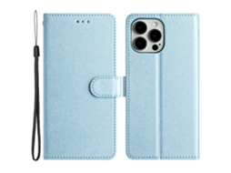 Capa Pega Para Iphone 15 Pro Max Pele Sintética Azul