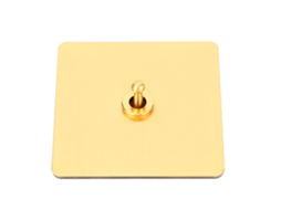 Interruptor De Palanca Ac250v 1 Interruptor 2 Vías Con Panel De Acero Inoxidable Color Oro Y Base De Pc Aislada