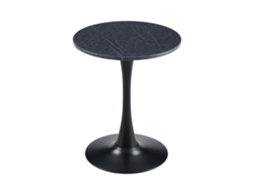 Mesa lateral redonda 60cm MDF, estilo mármore PAPRIKA