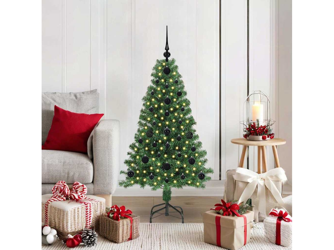 Vidaxl Árvore De Natal Artificial Verde 120 Cm Pvc, Aço E Plástico