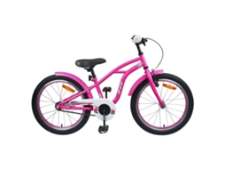 Vidaxl Bicicleta Infantil 22 Polegadas Para 7-12 Anos Rosa Escuro