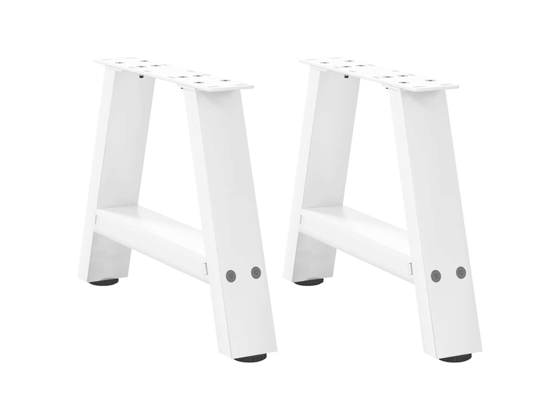 Vidaxl Pés Para Mesa De Centro Em Formato A, 2 Peças, Branco, 40x(30-31) Cm, Aço