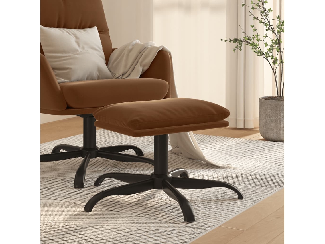 Vidaxl Apoio De Pés Tecido De Microfibra 60x60x36 Cm Castanho