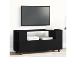Vidaxl Móvel Tv C/rodas 102x34,5x43cm Deriv.madeira Carvalho Preto