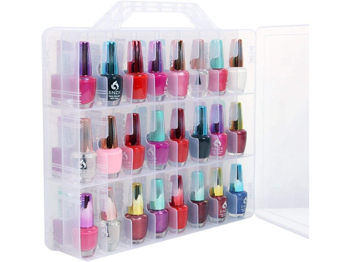 Bolsa portátil transparente para esmaltes com divisória SFUSHOS