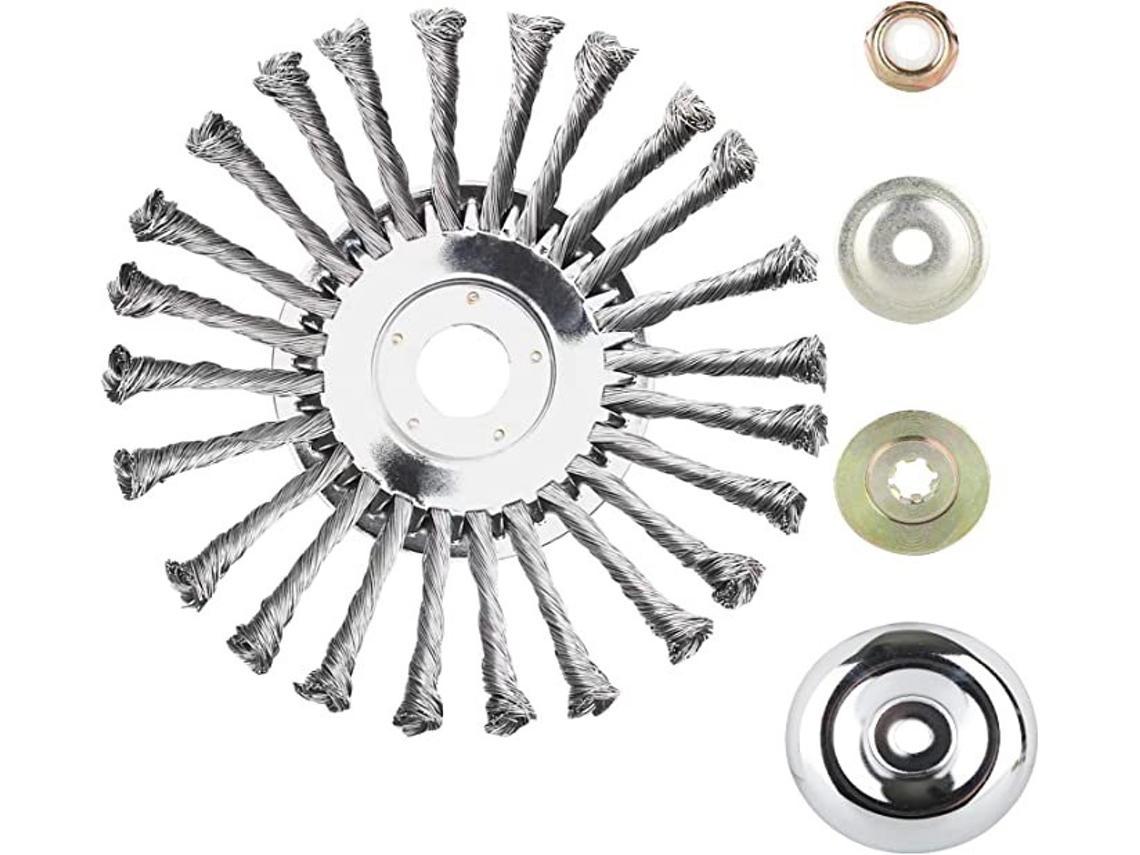 Disco De Metal Para Capinar De 20 Cm (8 Polegadas) + Kit De Acessórios Para Cortador De Grama Com 4 Peças