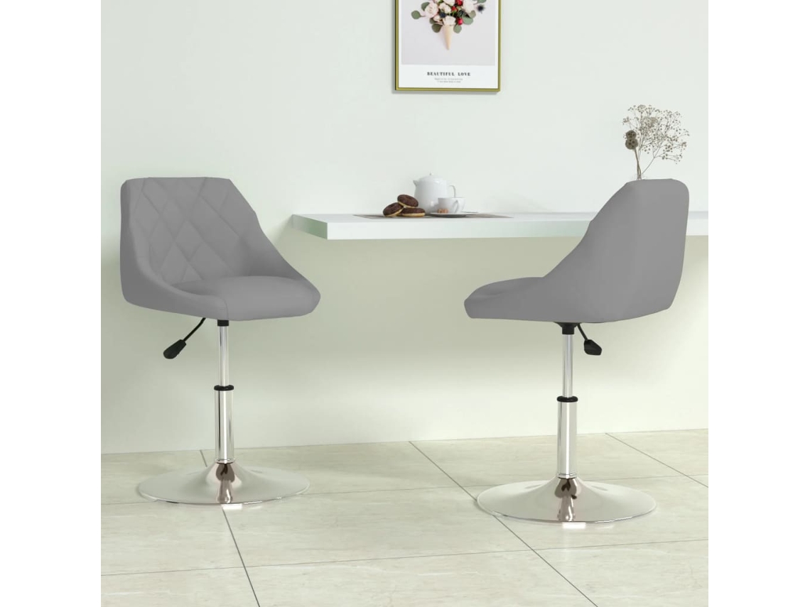 Vidaxl Cadeiras De Jantar Giratórias 2 Pcs Veludo Cinzento-claro