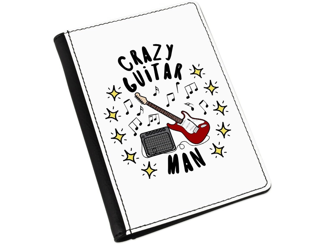 Porta Passaporte Crazy Guitar Man Stars Ideal para Diversas Ocasiões