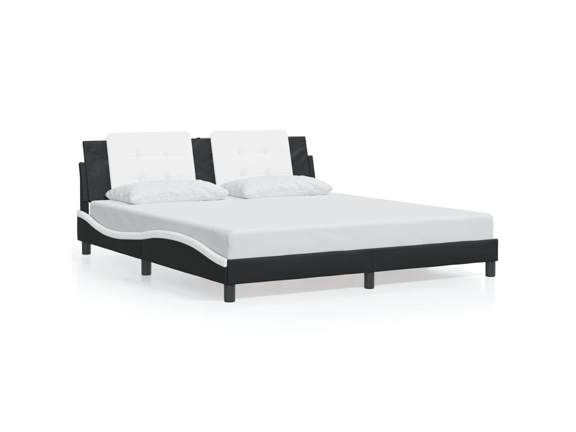 Bed Frame, Bed Frames Vidaxl Branco Couro Artificial (180 X 200 Cm)