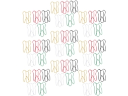 60 Clips de Papel Criativos em Formato Dente, Perfeitos para Prender Cartões e Documentos, Divertidos e Metálicos, com Núcleo