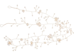 Tiara De Noiva Trançada Em Cobre Banhado A Ouro Com Pérolas E Flores De Cinco Pétalas.