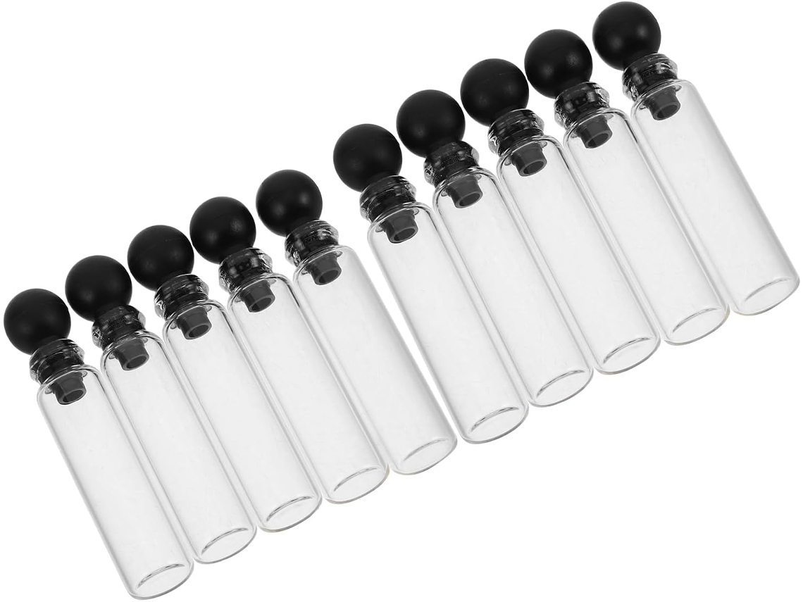 Kit Com 150 Mini Frascos De Vidro Para Amostras De 1 Ml Com Tampas Esféricas À Prova De Vazamentos.